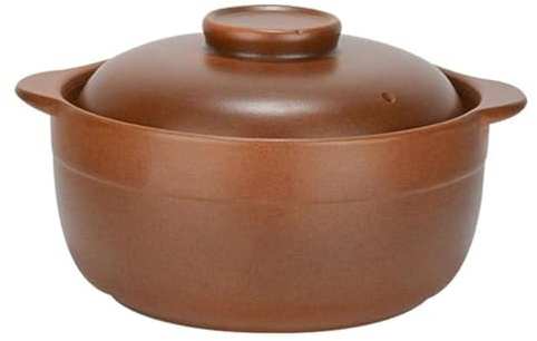 Terrakotta-Kasserolle mit Deckel – altmodischer Tontopf zum Kochen über offenem Feuer