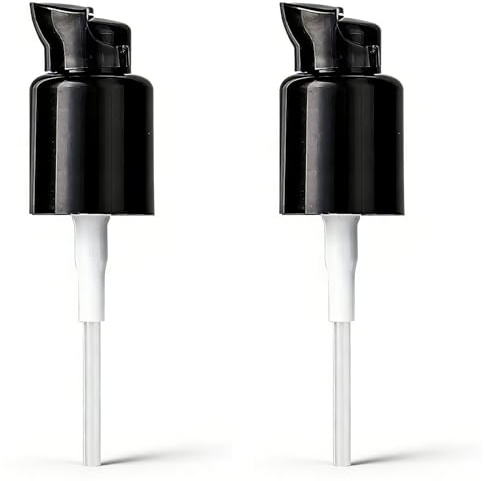 2 Pcs Replacement Foundation Pump, Black Replacement Dispenser Pump Make-Up Cosmetic Liquid with Protective Cap and Pressure Head Suitable for MAC and Estee Lauder Double Wear
