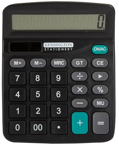VFM e-Store Taschenrechner für Schule, Arbeit, Garten, Geschenkideen, Gartendekoration, 14,5 cm x 12 cm, Schwarz x 1