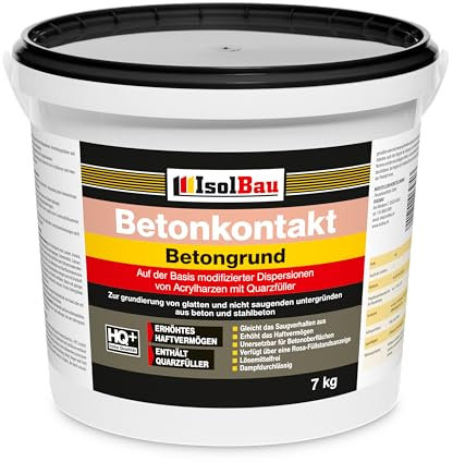 Isolbau Betonkontakt - 7 kg Betongrund zur Grundierung von glatten Untergründen aus Beton und Stahlbeton