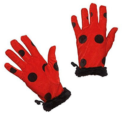 Marienkäferhandschuhe rot schwarz gepunktet Beetle Glove Accessoire Karneval