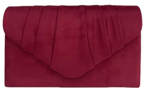 LeahWard Women's Suede Clutch Handbags Purse Wedding Bags 308 (Burgundy)