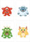 PICSonPAPER Kinderposter 4er-Set lustige Monster, ungerahmt DIN A4, Poster für Kinderzimmer, Monsterposter, Kinderillustrationen