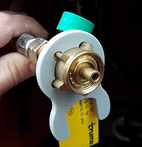 Gasschlüssel für Terrassenheizer, Gasheizer, Gaskanone, Heizstrahler, Gasgrill, Wohnmobil, Caravan, Camping, Druckminderer, Druckregler (Überwurfmutter 5-Flügel, Grau, 1)