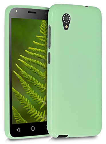 kwmobile Custodia Compatibile con Alcatel 1 (5.0) Cover - Back Case per Smartphone in Silicone TPU - Protezione Gommata - menta matt
