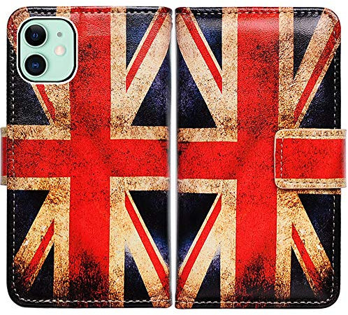 Bcov iPhone 11 Wallet Case, Retro Union Jack Flag Flip Case Wallet Leather Case Folio Cover with Credit Card Slot Holder Stand for iPhone 11