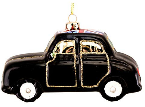 Gisela Graham Anhänger, London Taxi - Figur-Anhänger, Metall, Schwarz, Hängend, Weihnachten