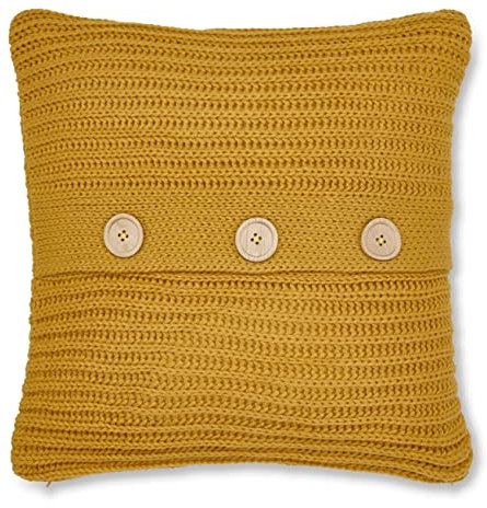 Catherine Lansfield Chunky Knit Cushion 45x45cm Ochre