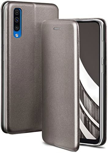 ONEFLOW Business Case für Samsung Galaxy A50 / A30s Handyhülle klappbar mit Standfunktion, Klapphülle Flipcase Cover Dünn, PU Leder Hülle mit Kartenfach, 360 Grad Schutzhülle, Taupe
