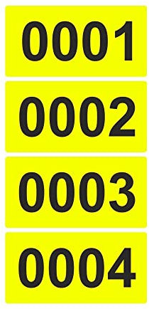 Etiketten/Aufkleber auf Rolle - LEUCHTGELB - fortlaufend nummeriert - 100 x 50 mm (500)