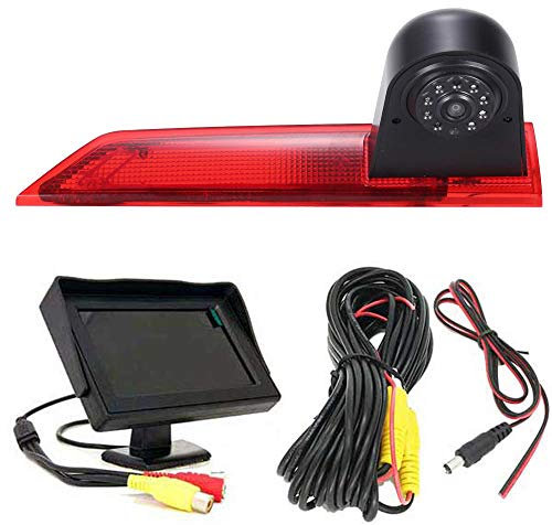 Bremsleuchte Rückfahrkamera + 4.3 Zoll TFT LCD Farbdisplay Auto Monitor, IR Nachtsicht Auto Rückfahrkamera Set wasserdichte für Transit Custom 2012-2016 Van
