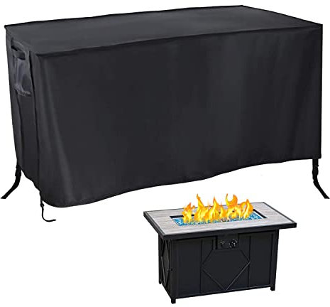 Rilime Patio Feuerstelle Abdeckung Quadrat 108x62x61cm Geeignet für Im Freien Feuertisch, Garten Im Freien Wasserdichte winddichte Anti-UV-Hochleistungs-Gas-Feuertischabdeckung