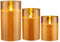 Pauleen 48121 Classy Golden Candle Wachskerze mit Batterie mit Timerfunktion 6H Timer LED Kerze 3er Set