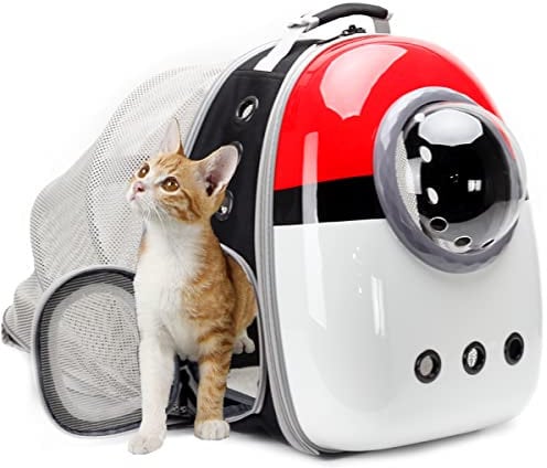 Interfashioner® Zaino trasportino per gatti, zaino posteriore espandibile con capsula spaziale, zaino per animali domestici, per gattini e cani di piccola taglia fino a 5,5 kg, zaino per gatti