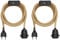 ledscom.de 2 pièces Câble en chanvre/câble textile LEKA, fiche, interrupteur, beige, 3 m, douille de lampe, 1x E27 max. 60W