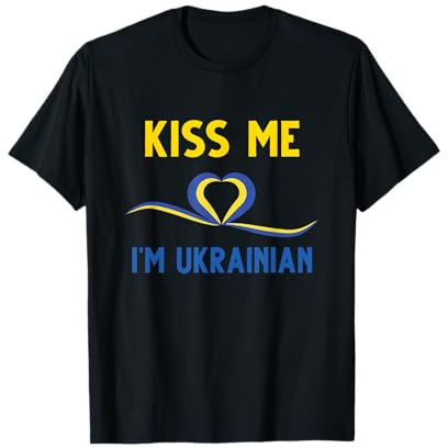 Kiss Me I'm ukrainian, Ukraine Flagge Boho Regenbogen Stil T-Shirt