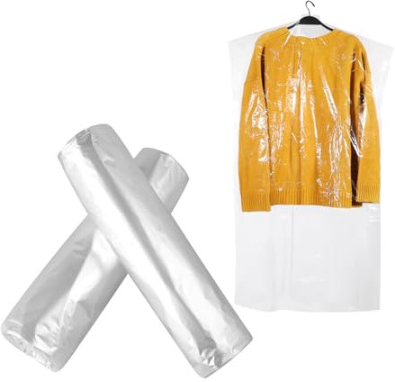 Rouleau Housse Plastique Pressing de Rangement de Vêtements en Plastique 50Pcs à Vêtements de pour H?tel Boutique à La Maison Sacs de Vêtements pour Vêtements Suspendus