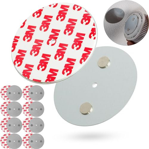 Rauchmelder Magnethalter, 9 Stück, Ø 70 mm Durchmesser, zum Kleben an die Decke, Magnethalterung mit Befestigung ohne Bohren, Halter für Feuermelder und Rauchwarnmelder, Warngerät Klebepad Halterung