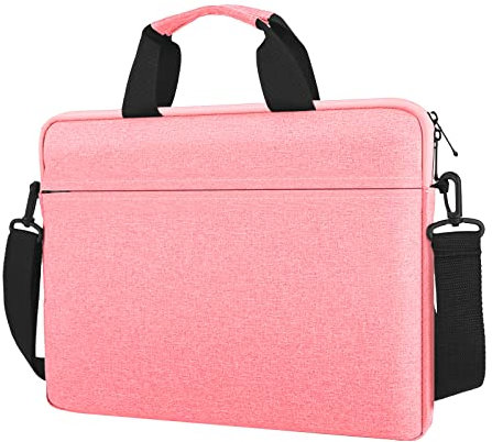jooeer Bolsa Ordenador Portatil 13 14 15 Pulgadas Funda PC Impermeable para 13-14 Chromebook Notebook 15 MacBook Air Pro M2 M1 Surface Laptop 3/4/5, Maletín Fina con Asa Bandolera, Rosado
