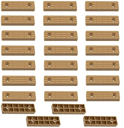 AERZETIX - C65809-25 Stück Möbelgleiter/Füße 56x16x7 mm aus Kunststoff zum anschrauben, rechteckig - buchenfarben - Tisch Schrank kommode wandschrank Bett keil zubehör bodenschutz höhe