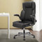 KCREAM Bürostuhl Computer hohe Rückenlehne verstellbare Flip-up-Armlehnen Ergonomischer Schreibtischstuhl Executive Diamond-Stitched PU Leder Swivel Task Chair mit Armlehnen Lendenwirbelstütze