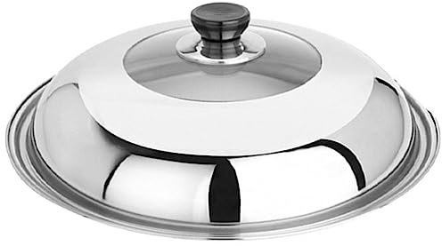 BESTonZON Haushaltspfanne Aus Edelstahl Topfdeckel Mit Ersatztopfdeckel Soßentopfdeckel Hot Pot Deckel Edelstahl Topfdeckel Bratpfannendeckel Rostfreier Stahl Stativabdeckung Glas