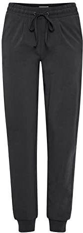 OXMO OXODETTE Pants Damen Hose Jogginghose Lange Hose mit elastischem Bund und Tunnelzug Single Jersey Baumwolle mit Stretch Regular-Fit, Größe:XL, Farbe:Black (200451)