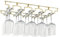 SAGIDAR Metall Hängende Weinglashalter Gold, Regal Weinglas Aufbewahrung Edelstahl, Weinglasregal Unter Dem Schrank, Breite 18/22.5/28cm, Einfacher Zugang, Für Hausbar, Küche, Bar, Restaurant