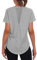 Jlowesun Women's Long Gym Yoga Tops Ladies Sports T-Shirt, Short Sleeve Summer Quick Dry Fitness Athletic Workout Loose Plus Size Activewear for Running Exercise Tee
