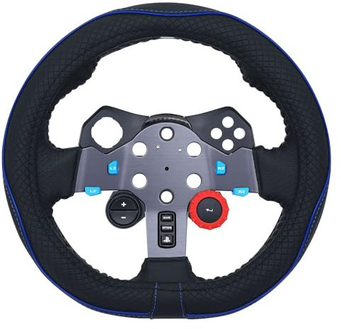 DuoDuoBling D-Lenkradabdeckung, Rennspiel-Zubehör, 27 cm, für PC, Xbox OneSeries X/S,g920 x920 G29 g923 g27 g25, PS4, PS3, PS5, Nintendo Switch (Schwarz-Dunkelblau)