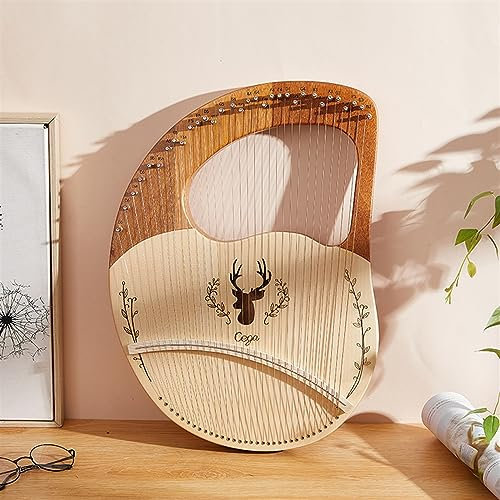 YLWX 16-Ton-Kleine Lyre Harfe, 19-Ton-Liraqin-Anfänger-Konghou-Musikinstrument, Anfänger-Handlyra (Color : 32-Stringed Boxed - Spruce Log)