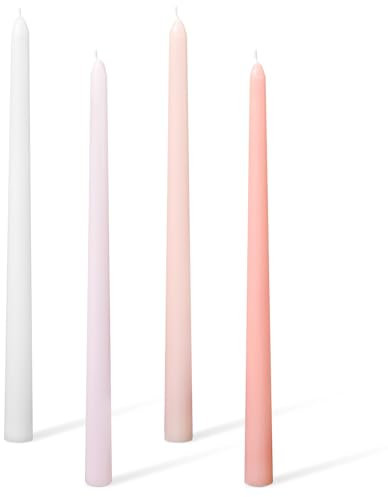11.81'' 4pcs Taper Candles Sticks, Long Tall Thin Candles Unscented Smokeless Gradient Color Tapered Candlesticks for Table Home Dinner Wedding Festival (Pink Series)