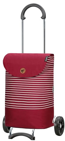 ANDERSEN Einkaufstrolley - Scala Shopper Tilde rot | mit Flüsterrädern, klappbar, aus Stahl, bis 40 kg - Tasche mit Kordelzug, Innenfach, Reflektoren, 37 L