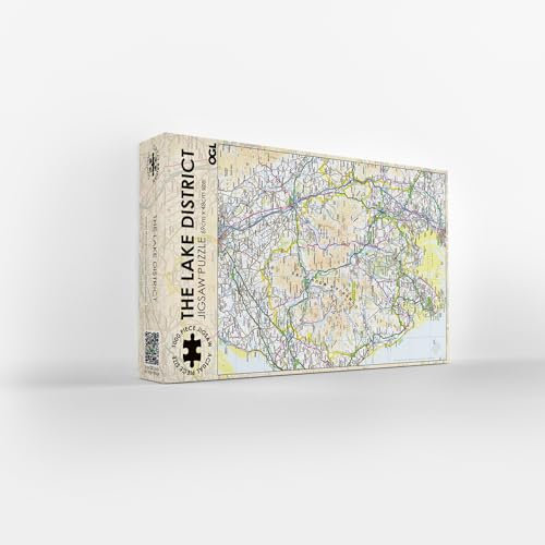 Pieceful Maps Jigsaw Puzzle 'The Lake District' 1000 Piece | Great British Jigsaws | Small Batch Made | Sustainable Jigsaw Puzzles