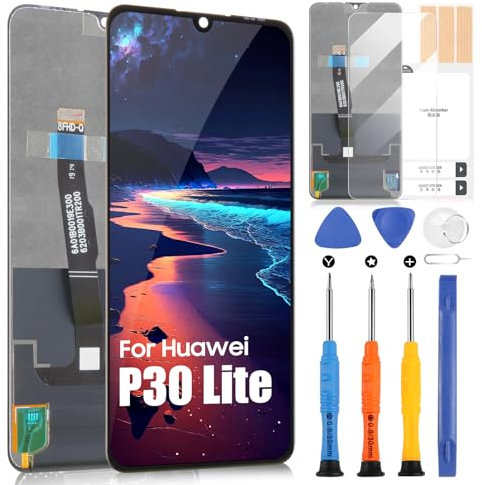 Display für Huawei P30 Lite MAR-L01A MAR-L21A MAR-LX1A LCD Display für Huawei Nova 4E Touch Screen Digitazer Assembly mit Reparatur Kit (Schwarz)