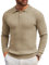 COOFANDY Men's Sweater Long Sleeve Polo Neck Jumpers for Men Knitted Jumpers Business Sweatshirts Pullover Regular Fit Tops Khaki L
