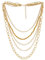 Choker Halsketten Statement Halskette Wasserfall Multi-Schichten Goldfarben Kette mit Edelsteine Perlenschnur