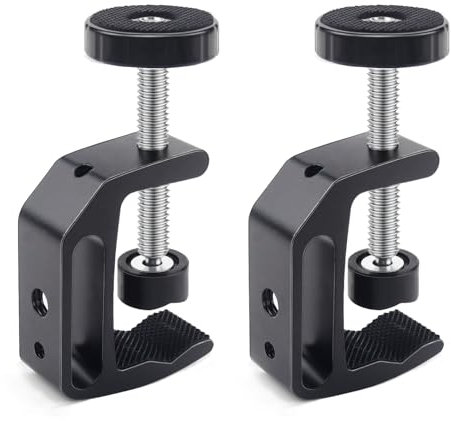 LPZMPZ 2 Piezas Abrazadera Tipo C Soporte de Abrazadera Soporte Abrazadera Universal c De Aleación Metálica de Aluminio para Carpintería, Instalación de Cajones, Construcción (Negro)