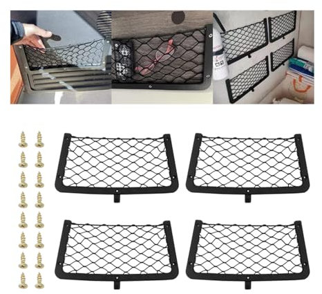 JNNJ 4 Stück Auto Aufbewahrung Netztasche, Kfz Netztasche, Autos Aufbewahrungsnetz Tasche, Auto Aufbewahrungsnetz Organizer, Autos Netze Tasche Bussitz Netztasches Universal(36×18cm)