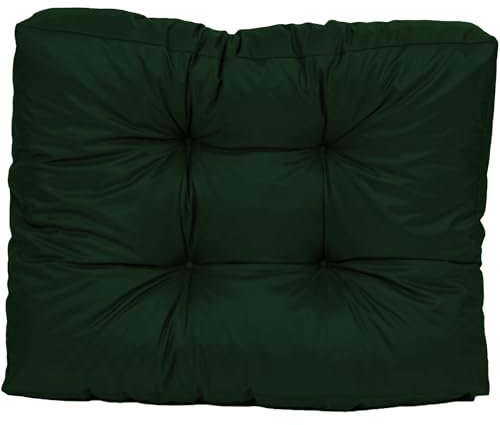 TexDeko® Garden halbes Palettenkissen 60x80x18cm wasserabweisend UV - beständig Premium Sitzkissen gesteppt Palettenauflage für Europaletten Palettenmöbel Palettenpolster (Dunkelgrün)