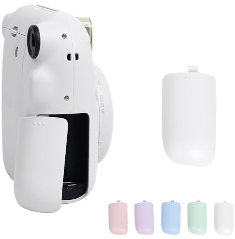 HIYQIN 2 Pack - Plastic Battery Cover for Mini 12, Battery Cover Replacement Compatible with Fujifilm Instax Mini 12 Instant Camera, for Instax Mini 12 Battery Door - Clay White