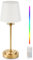 EGOBASIC Akku Tischlampe Aufladbar mit Fernbedienung, Kleine Tragbare Tischlampe Kabellos mit Timing, Dimmbar 12 RGB Farben, Esstisch Wohnzimmer Schlafzimmer Leinen Bedside Lamp Touch Dimmable