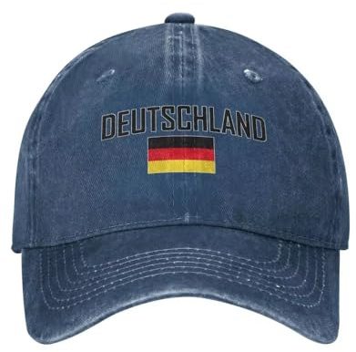 HZCRAES Dad-Baseballkappe – Mütze Mit Deutschland-Flaggen-Aufdruck, Verstellbare Denim-Truckermütze, Alltagstaugliche, Gewaschene Mütze Für Camping, Wandern, Sport, Leicht, Atmungsaktiv, Outdoor