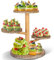 Primo Lines 4-Tier Round Cupcake Tower Stand, Wooden Cake Stand with Tiered Tray Decor, Farmhouse Style, Natural & Sturdy Cupcake Display