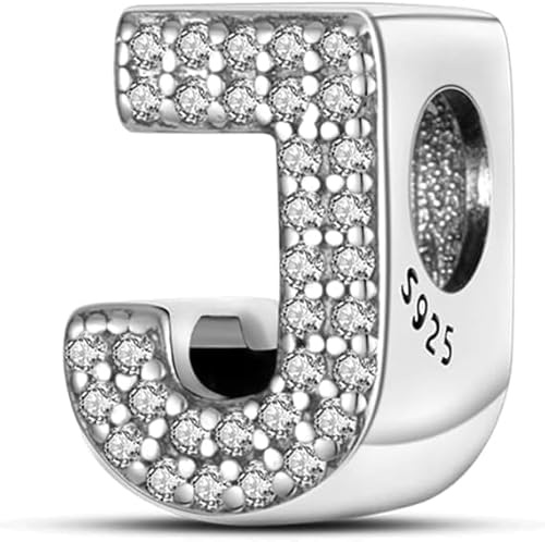XWN Buchstabe Charm Anhänger Damen Alphabet A-Z 925 Sterling Silber für Armband Charms Beads passend für Pandora Armband und Halskette, Kompatibel mit Europäischen Armbänder für Frauen Z237