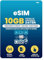 H2O Wireless eSIM-Karte – 10 GB Highspeed-5G/4G-LTE-Daten, unbegrenzte Gespräche und SMS in über 70 Länder, 5 GB mobiler Hotspot, kompatibel mit entsperrten Telefonen, einfache Aktivierung, 30 Tage