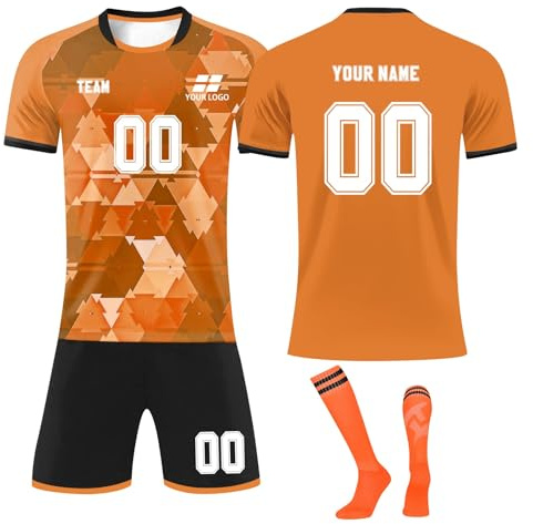 Custom Football Jersey Adult/Kids Football Jerseys Personalised Name/Number/Team/Logo Football Uniform Quick Dry Active Athletic Suit Soccer Socks T-Shirts Pants Kits Breathable Tracksuits