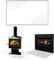 TMK ArtDeko Placa de cristal blanco para estufas de chimenea, placa protectora rectangular de cristal templado de seguridad, 70 x 52 cm