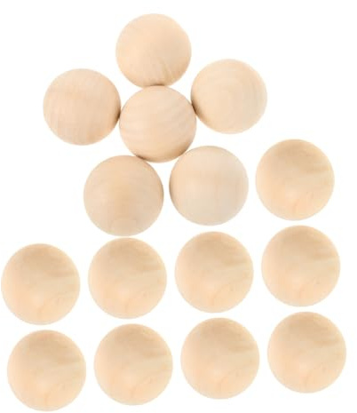SKISUNO Balles de Hockey de Rue en Bois Massif 15 Pièces, 5 Cm