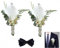 Wuyue Hua 2 x künstliche Ansteckblume für Herren, weiße Calla-Lilie, Knopfloch-Blumen mit Nadel und Clip, künstliche Hochzeitsblumen, Brautschmuck, Brautjungfer, weiße Ansteckblume für Hochzeit, Party